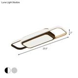 Modern Acrylic Flush Light Fixture - Grey/Black & White Led Flushmount (16’/23.5’) Warm/White
