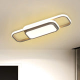 Modern Acrylic Flush Light Fixture - Grey/Black & White Led Flushmount (16’/23.5’) Warm/White