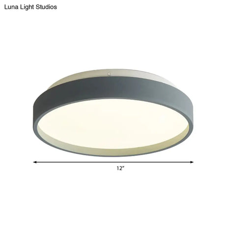 Modern Acrylic Flush Mount Ceiling Light - 12’/18’ Round Coffee Bronze/Gold/White Indoor Use