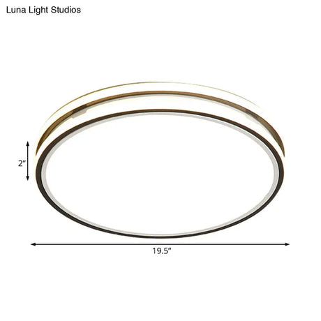 Modern Acrylic Flush Mount Ceiling Light - 16’/19.5’ Dia Warm/White Led Bedroom Lighting