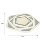 Modern Acrylic Flush Mount Ceiling Light In White For Living Room Pentagon Contemporary Fixture