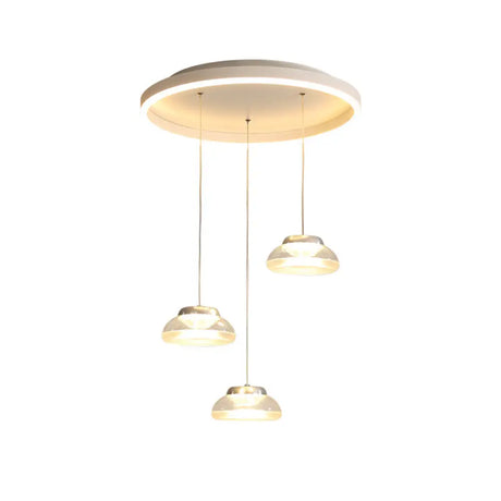 Modern Acrylic Multi Ceiling Light With 3 Led Pendant Heads - White/Warm