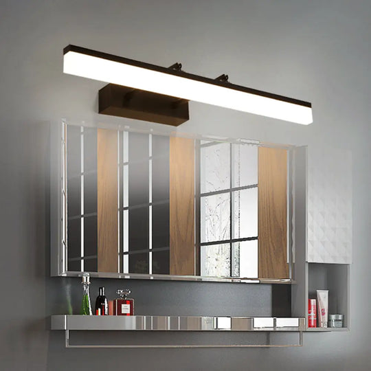 Modern Acrylic Led Bar Light In Warm/White - 23.5/27.5 Straight Wall Mount Black / 23.5 White