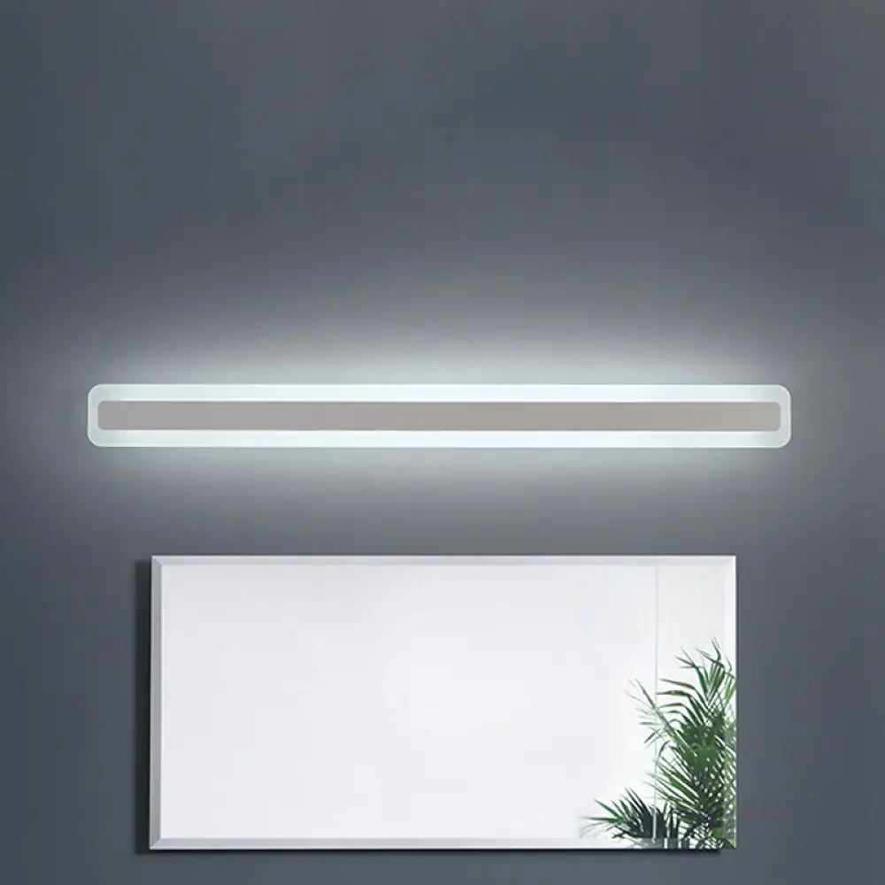 Modern Acrylic Led Bathroom Vanity Lighting Fixture In Warm/White Light 16/19.5/23.5 Wide White / 16