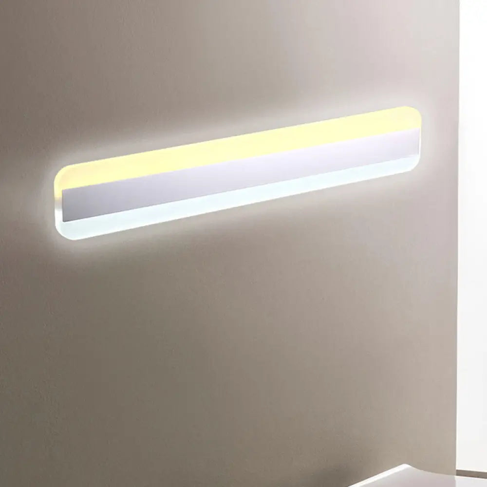 Modern Acrylic Led Bathroom Vanity Mirror Light With Reflector - 31.5/39/47 Wide White / 31.5