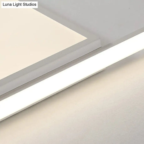 Modern Acrylic Led Box Ceiling Lamp In Warm/White Light - Remote Control Dimmable