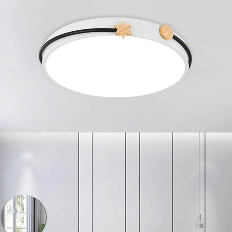 Modern Acrylic Led Ceiling Flush Lamp With Nordic Design In White/Green/Blue Shade For Living Room