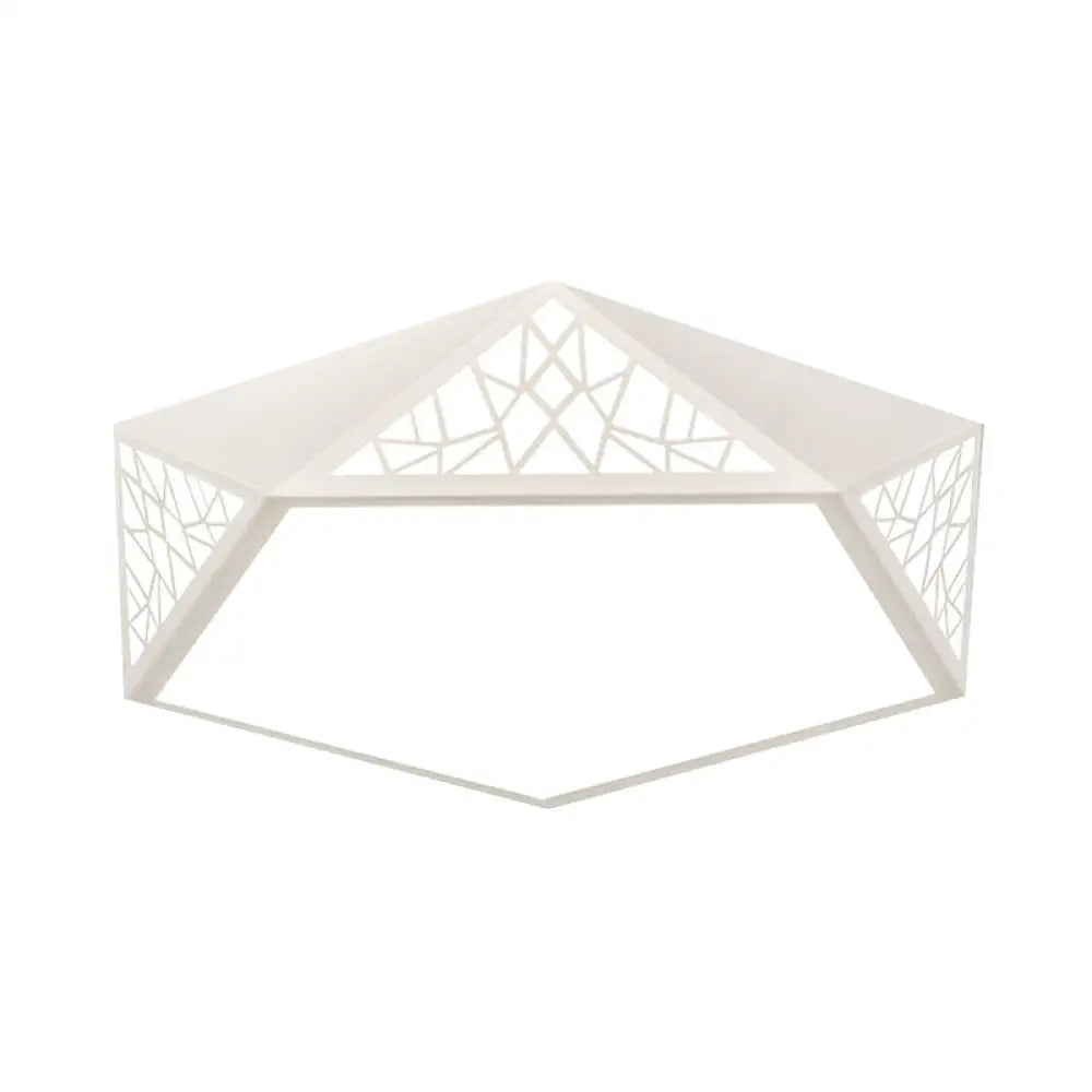 Modern Acrylic Led Ceiling Lamp | Slim Panel Pentagon Flush Mount Child Bedroom