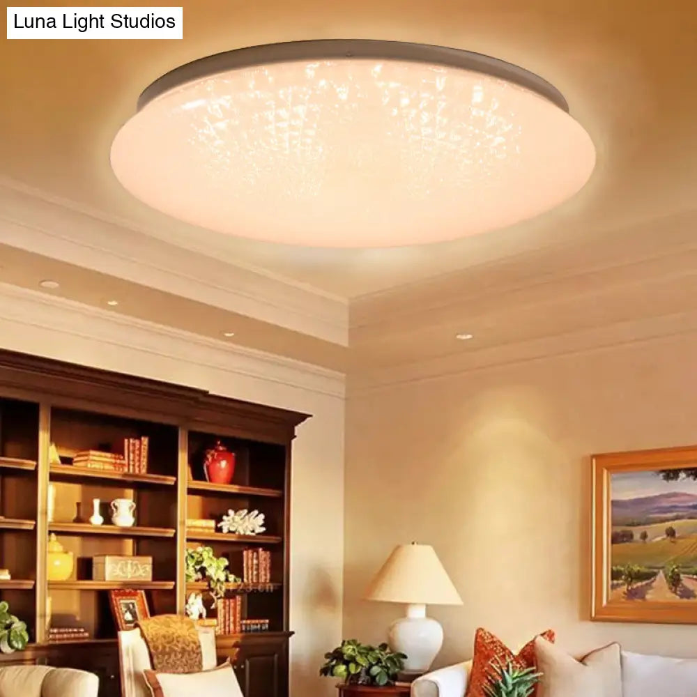 Modern Acrylic Led Ceiling Light Fixture In Warm/White/Natural – 15’/19’ Dia White / 15’ Warm
