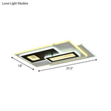 Modern Acrylic Led Flush Light In Black And White Round/Oval/Rectangle Shape - Perfect For Bedrooms