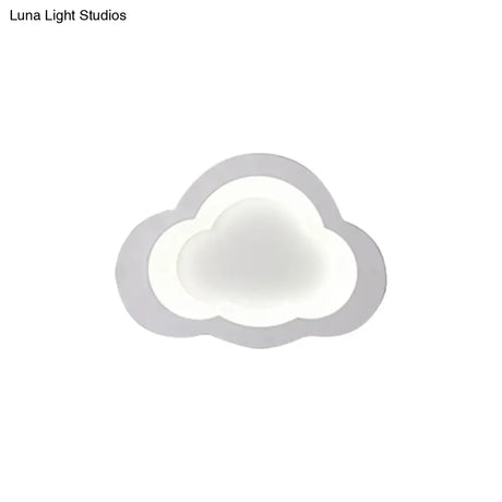 Modern Acrylic Led Flush Mount Cloud Ceiling Light For Play Room