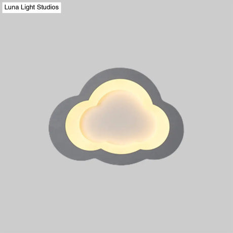 Modern Acrylic Led Flush Mount Cloud Ceiling Light For Play Room