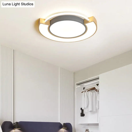Modern Acrylic Led Flush Mount Light - Grey/Green 16.5’/20.5’ Diameter White/Warm Available