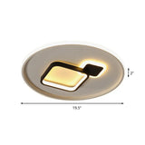 Modern Acrylic Led Flush Mount Light In Black/White And Warm/White 16/19.5 W With Halo Square Design