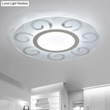 Modern Acrylic Led Flushmount Ceiling Light For Living Room - Ultra Thin Design In Multiple Widths