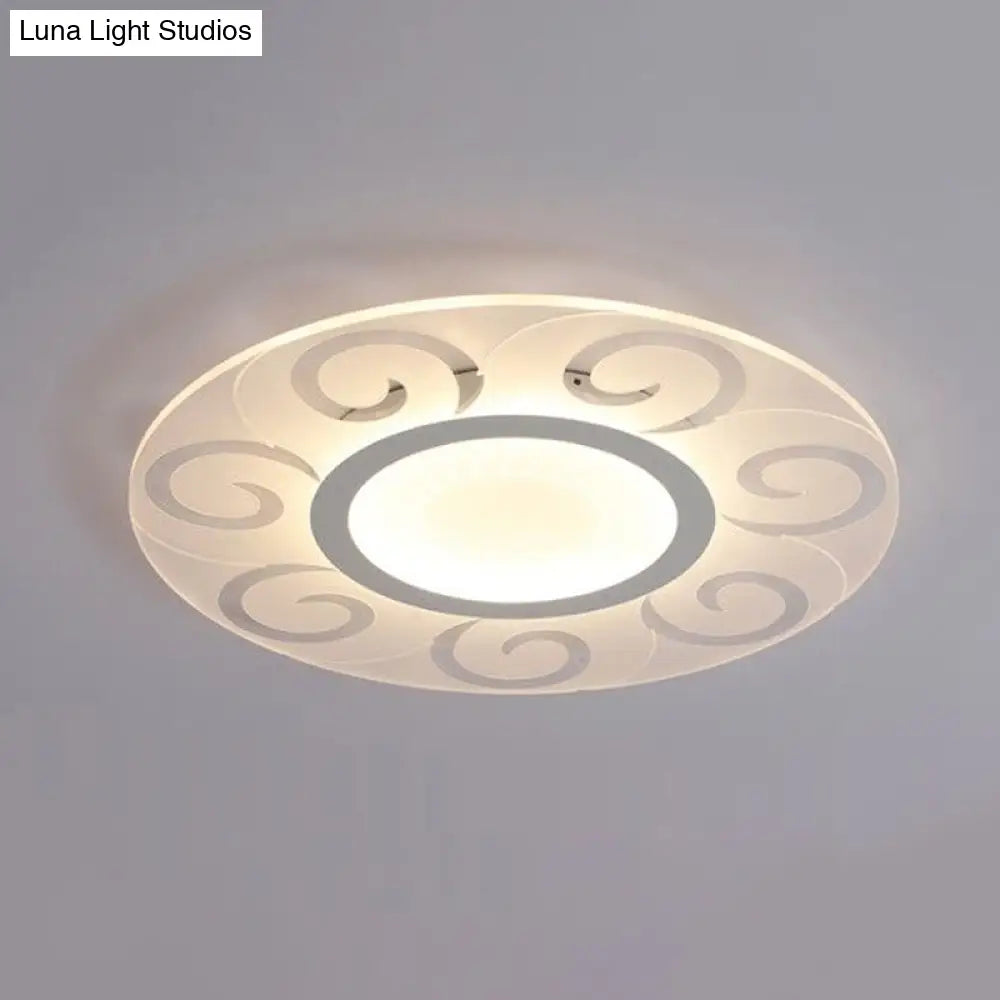 Modern Acrylic Led Flushmount Ceiling Light For Living Room - Ultra Thin Design In Multiple Widths