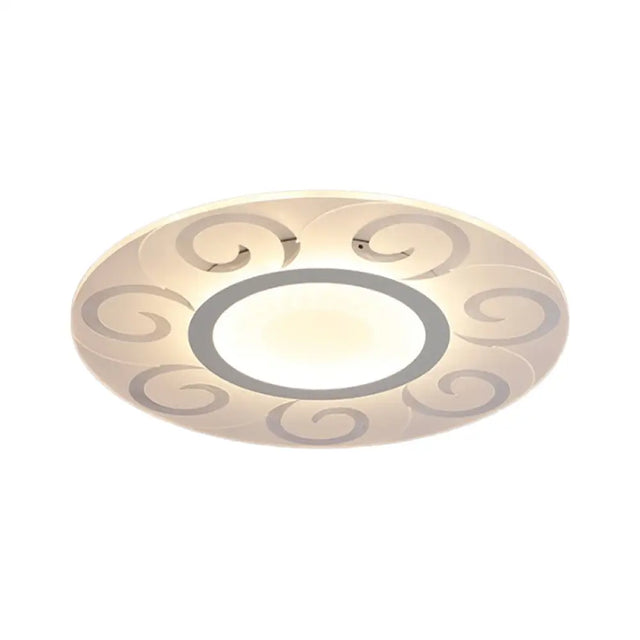 Modern Acrylic Led Flushmount Ceiling Light For Living Room - Ultra Thin Design In Multiple Widths
