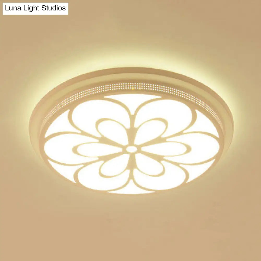 Modern Acrylic Led Flushmount Flower Ceiling Light For Dining Room And Bedroom White / 15 B