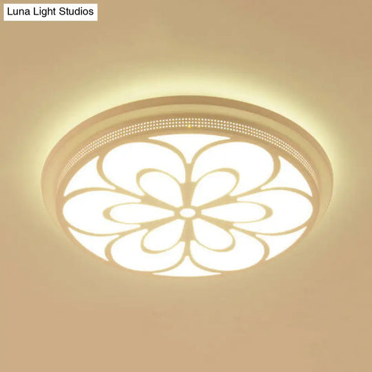 Modern Acrylic Led Flushmount Flower Ceiling Light For Dining Room And Bedroom White / 15 B
