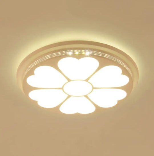 Modern Acrylic Led Flushmount Flower Ceiling Light For Dining Room And Bedroom White / 15’ F