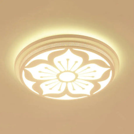 Modern Acrylic Led Flushmount Flower Ceiling Light For Dining Room And Bedroom White / 19.5’ E