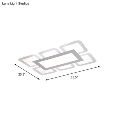 Modern Acrylic Led Flushmount Light In White - Available Various Sizes