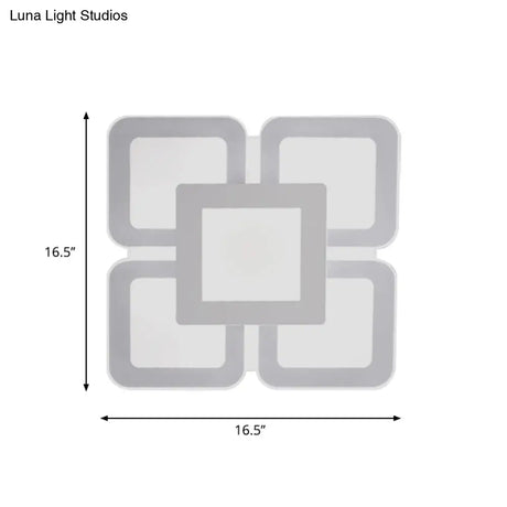 Modern Acrylic Led Flushmount Light In White - Available Various Sizes