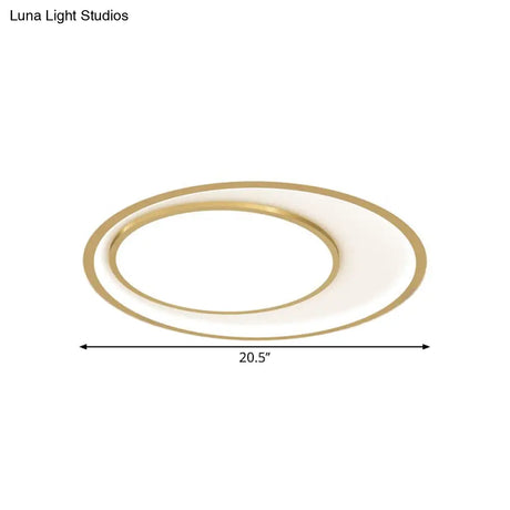 Modern Acrylic Led Gold Flush Mount Ceiling Light - 16.5/20.5 Wide Rounded Design