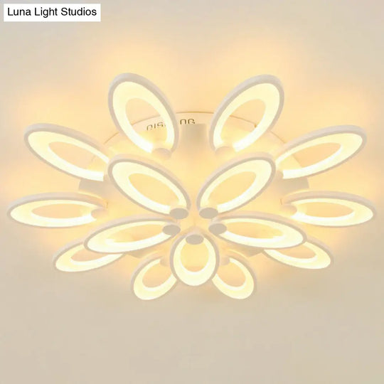 Modern Acrylic Led Semi Flush Mount Ceiling Light - Ideal For Living Room 15 / White Warm