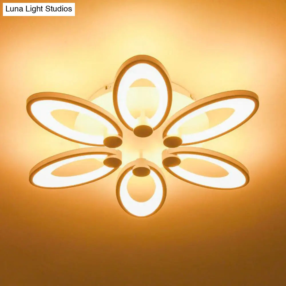 Modern Acrylic Led Semi Flush Mount Ceiling Light - Ideal For Living Room 6 / White Warm