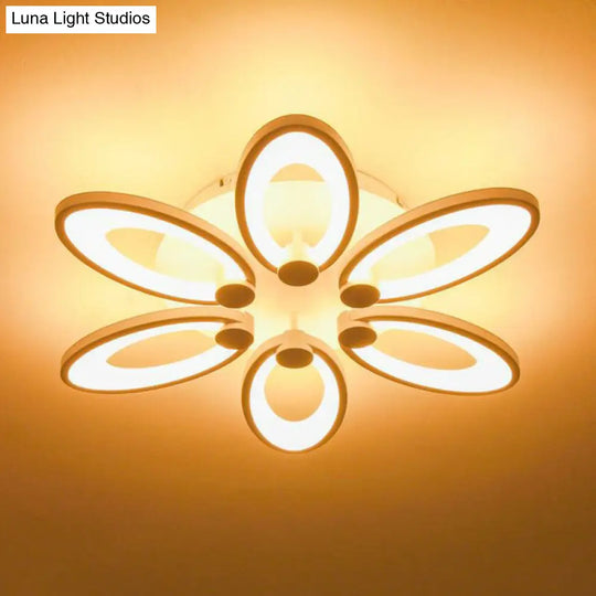 Modern Acrylic Led Semi Flush Mount Ceiling Light - Ideal For Living Room 6 / White Warm