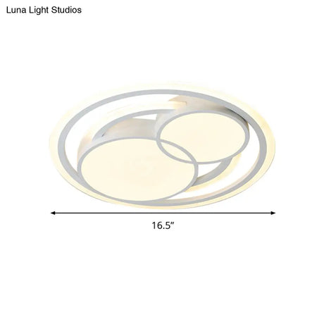 Modern Acrylic Led Snowman Ceiling Light In White For Study Room