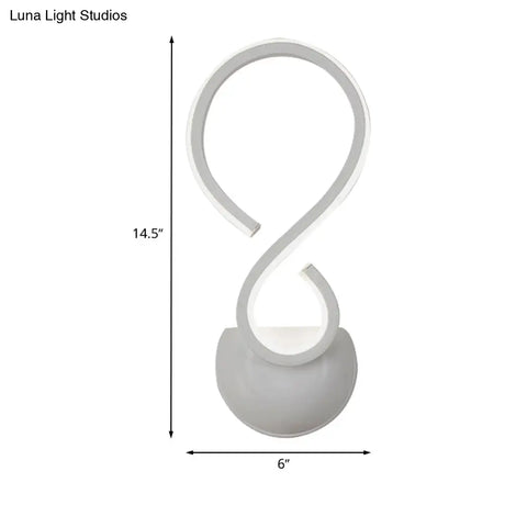 Modern Acrylic Led Wall Sconce - Twist Design White Finish Ideal For Living Room Lighting