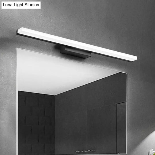 Modern Acrylic Linear Vanity Wall Sconce - Led Lighting Fixture In Black With Warm/White Light