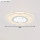 Modern Acrylic Lotus Flush Mount - 16.5’/20.5’ Wide Ceiling Lamp In Warm/White/3 Color Light