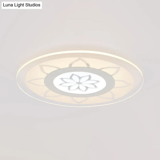 Modern Acrylic Lotus Flush Mount - 16.5’/20.5’ Wide Ceiling Lamp In Warm/White/3 Color Light