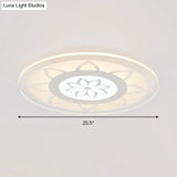 Modern Acrylic Lotus Flush Mount - 16.5’/20.5’ Wide Ceiling Lamp In Warm/White/3 Color Light