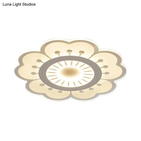 Modern Acrylic Petal Led Ceiling Light: Elegant Flush Mount For Girls’ Bedroom