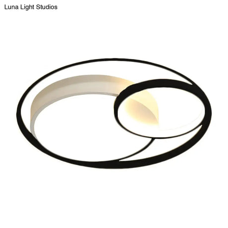 Modern Acrylic Ring Flushmount Led Ceiling Light In Gray/White/Black With Warm/White/3 Color
