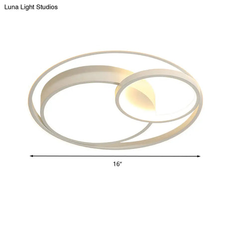 Modern Acrylic Ring Flushmount Led Ceiling Light In Gray/White/Black With Warm/White/3 Color