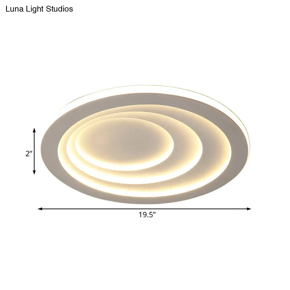 Modern Acrylic Ripples Flush Ceiling Light - 16’/19.5’/23.5’ Wide Warm/White