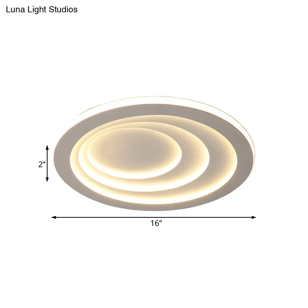 Modern Acrylic Ripples Flush Ceiling Light - 16’/19.5’/23.5’ Wide Warm/White
