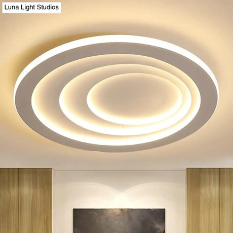 Modern Acrylic Ripples Flush Ceiling Light - 16’/19.5’/23.5’ Wide Warm/White