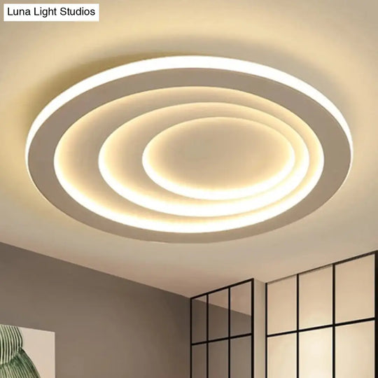 Modern Acrylic Ripples Flush Ceiling Light - 16/19.5/23.5 Wide Warm/White White / 16 Warm