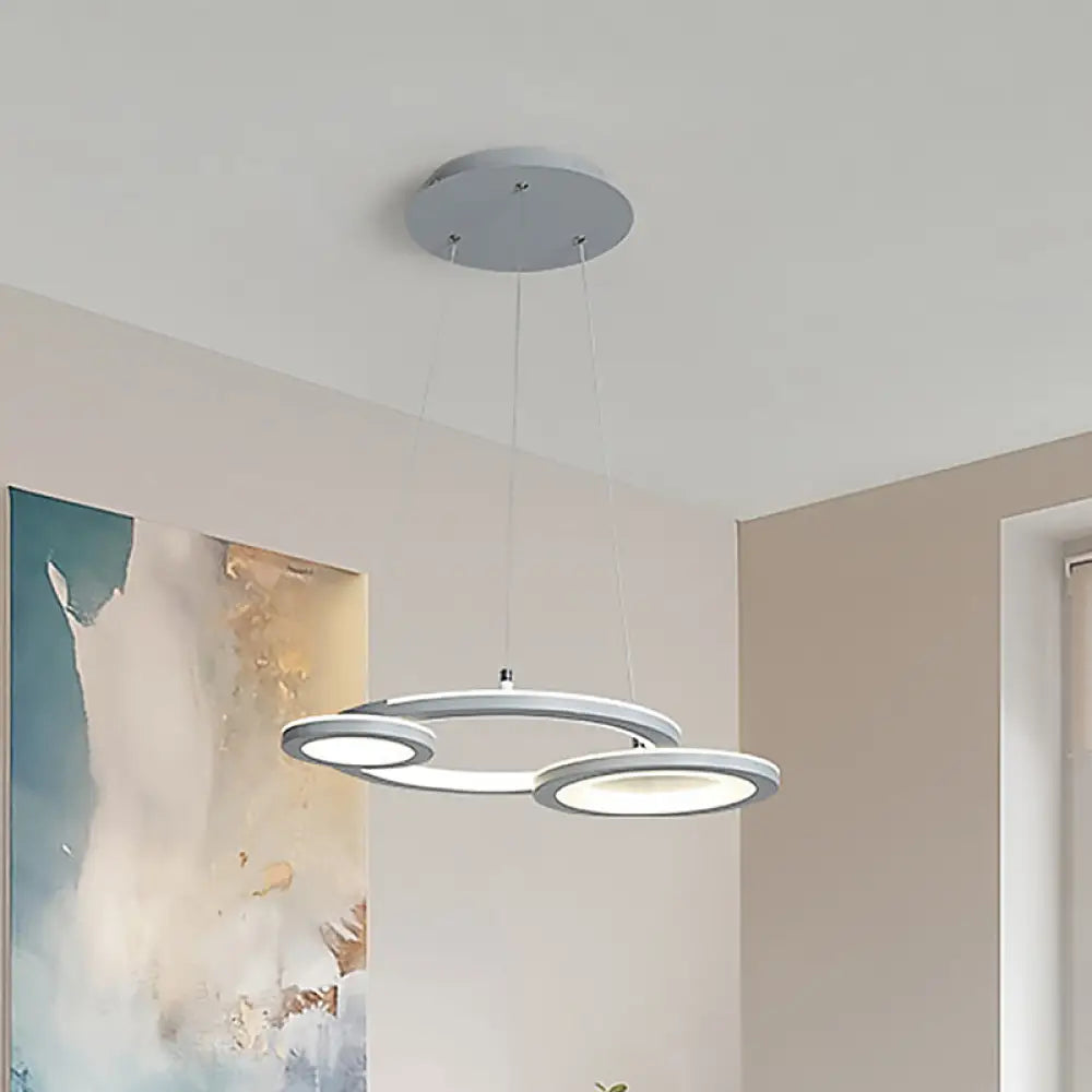 Modern Led Acrylic Chandelier For Dining Room In White/Warm Light