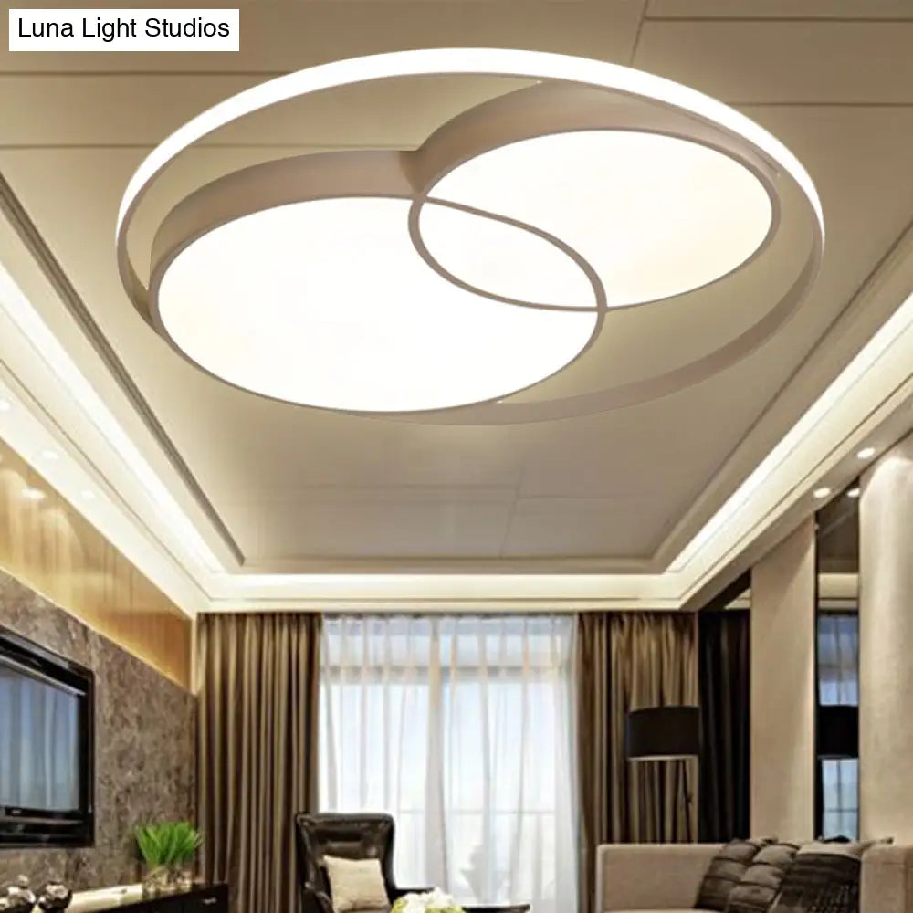 Modern Acrylic Snowman Ceiling Light - Stylish Flush Mount For Study Room & Kitchen White / 16.5