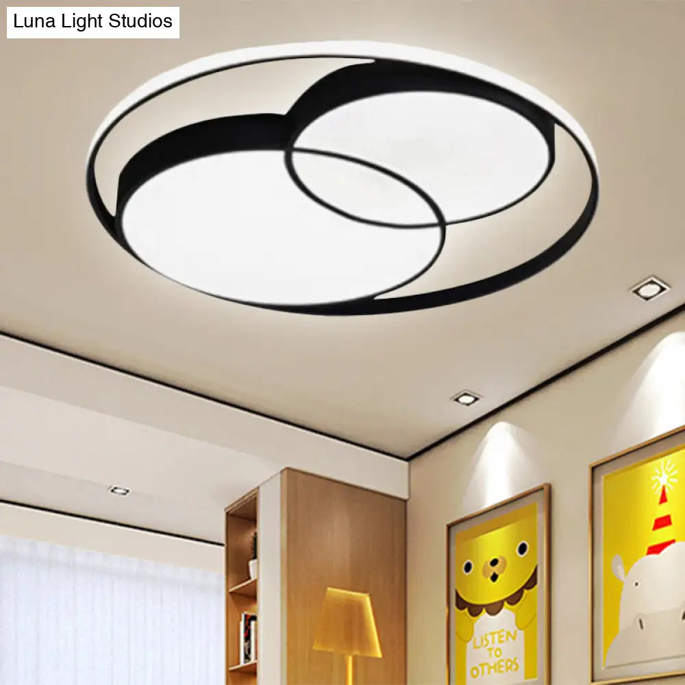 Modern Acrylic Snowman Ceiling Light - Stylish Flush Mount For Study Room & Kitchen