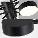 Modern Acrylic Sputnik Chandelier Pendant Light: Black Led Hanging Lamp Fixture With 6/8/10 Lights