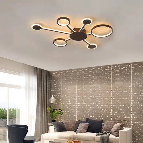 Modern Acrylic Sputnik Flush Mount Light - 4/5/6 Lights -White/Warm Led 6 / Coffee Warm