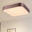 Modern Acrylic Square Ceiling Light - 18’/23.5’ Wide Dark Red Led Flush Mount Fixture / 18’